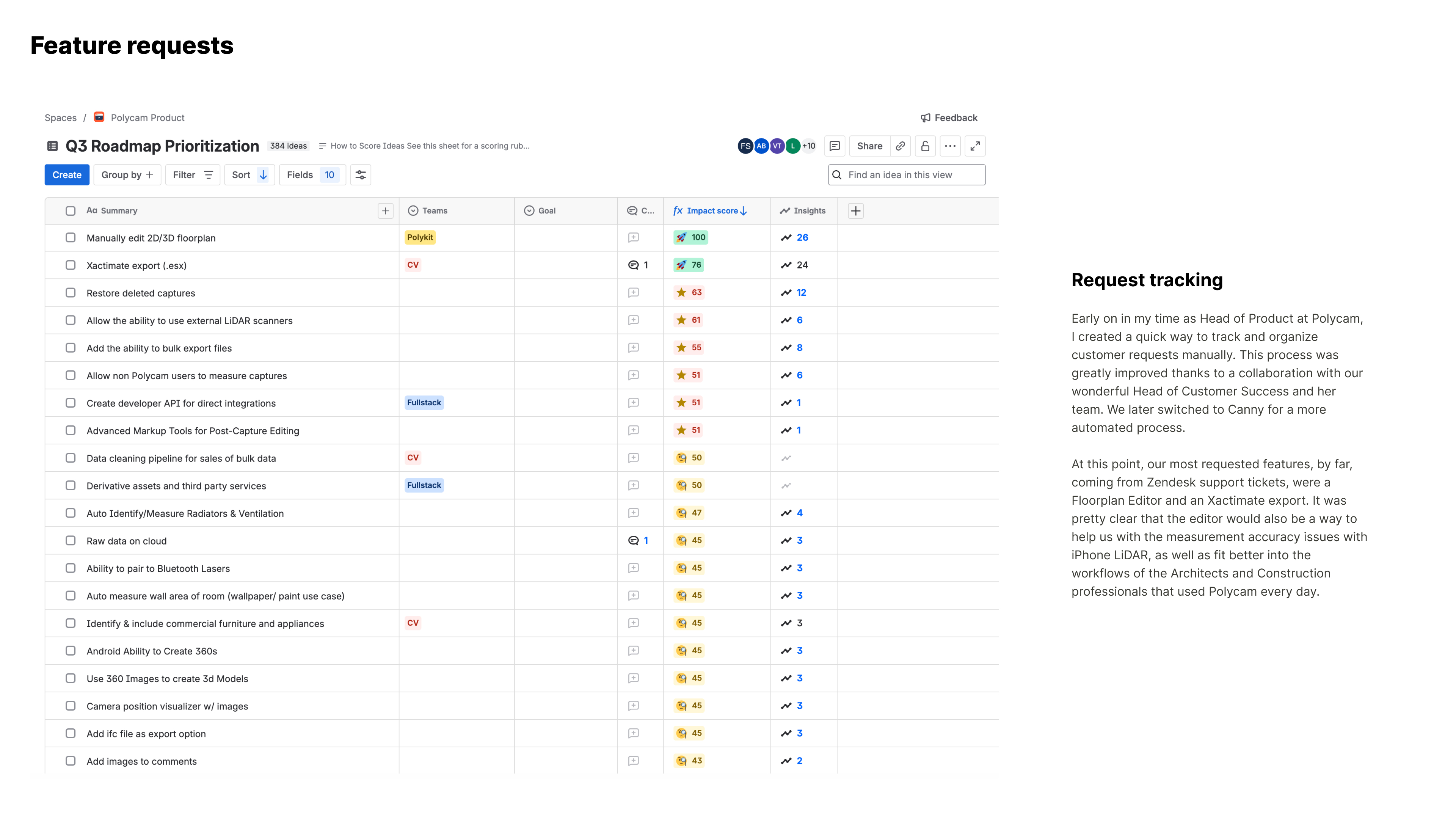 Feature tracker